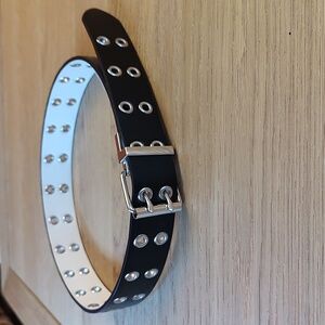 No Boundaries Double Grommet Reversible Belt Black White S/M NWT